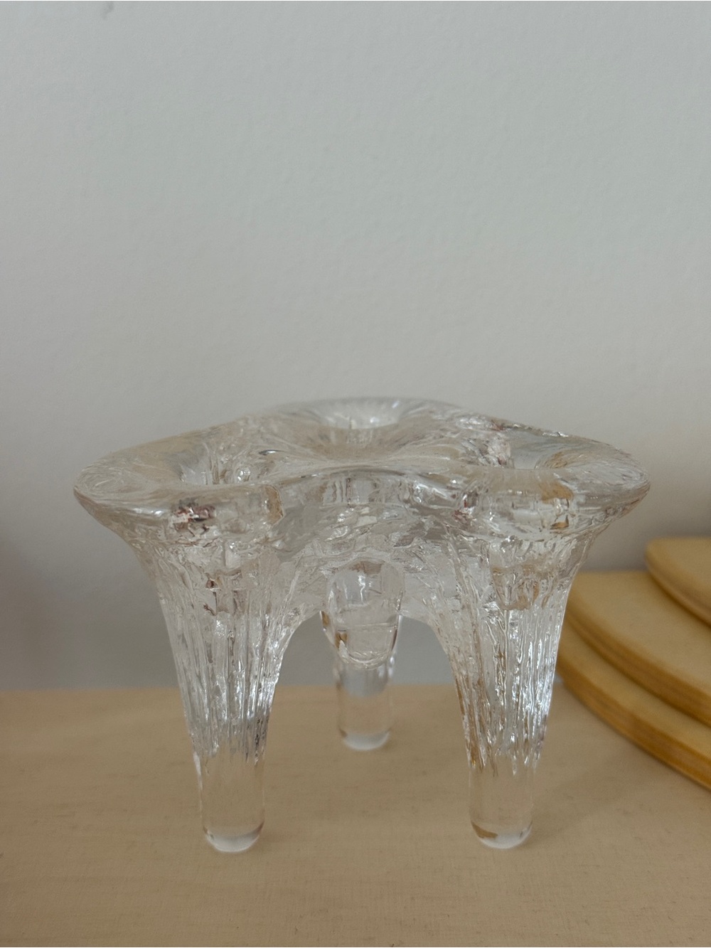 Triple Icicle "Igloo" Candelabra by Goran Warff, Crafted by Kosta Boda